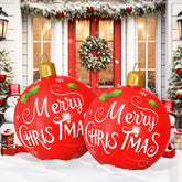 Simgoing front view of two 24-inch inflatable balls showing festive curb appeal