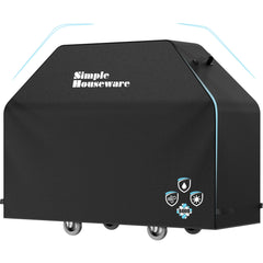 Simple Houseware front view showing full 72-inch grill coverage and weather protection