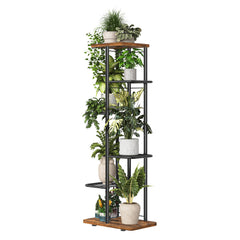 Simple Trending front view of 6-tier corner plant stand shows space-saving benefits