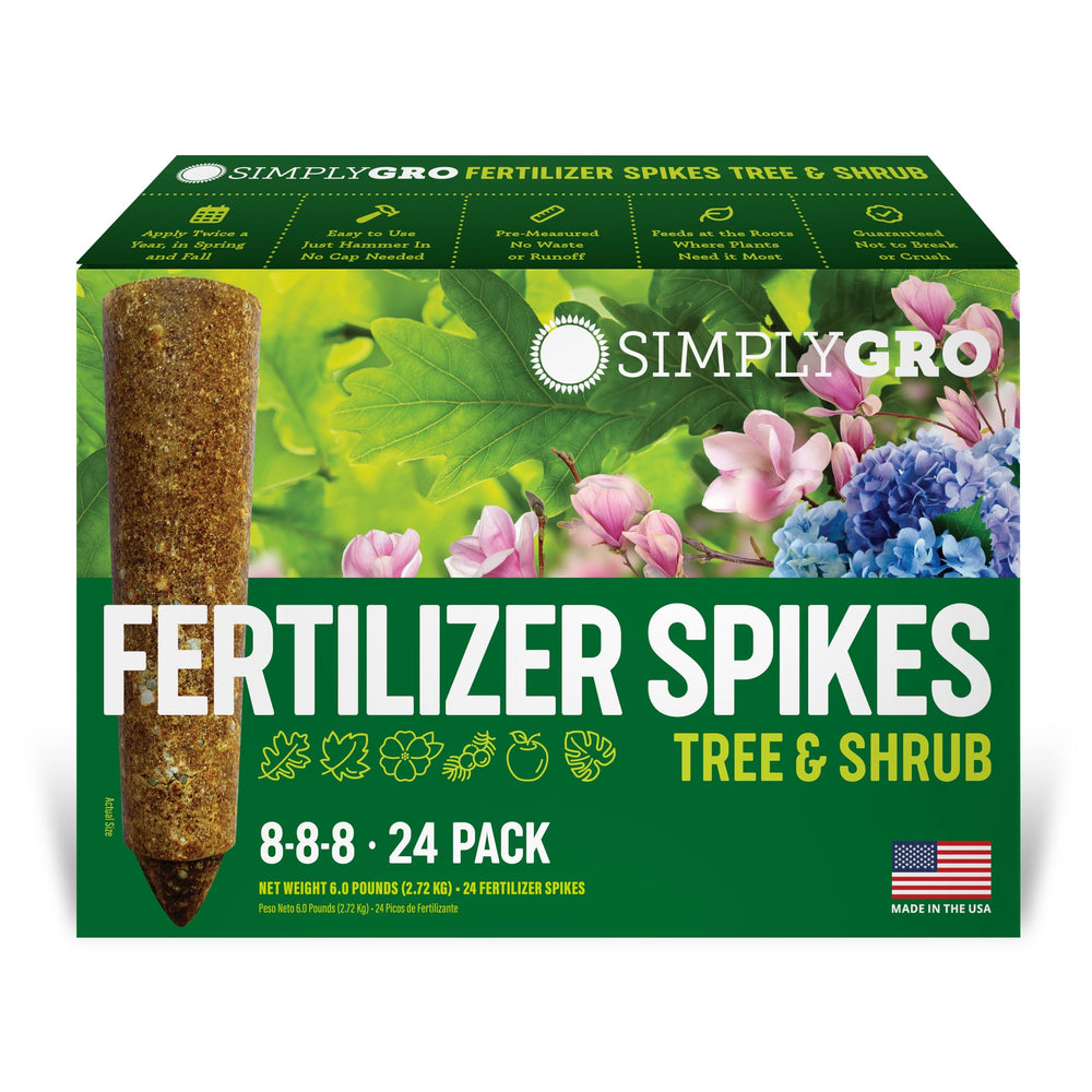 SimplyGro envase frontal con 24 clavos y beneficios prácticos