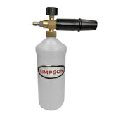 SIMPOSN foam cannon front profile showing bottle and wand connection, delivers thick foam