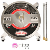 SIMPSON front view of surface cleaner showing durable build and wide coverage