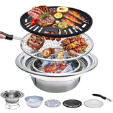 Singring front view tabletop grill showing compact cooking surface and stability