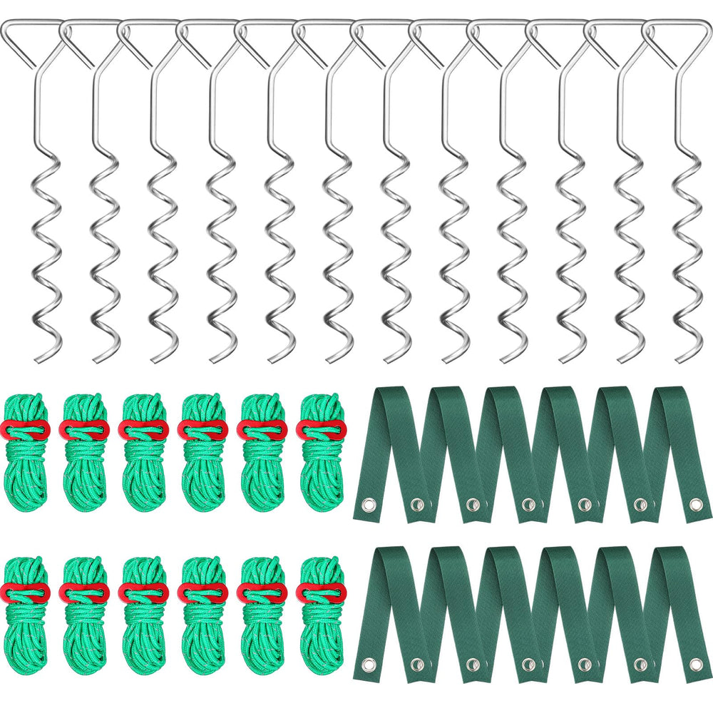 Sintuff kit front view showing stakes ropes straps and easy setup benefit