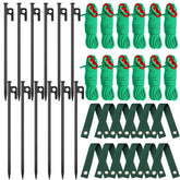 Sintuff front packaging showing full 36-piece tree stake kit and contents benefit durability