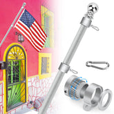 Sinyoeer front view of 6ft carbon fiber flag pole showing sleek rustproof finish and sturdy profile