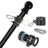 Sinyoeer flag pole front view showing sturdy fit and clean appearance