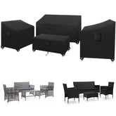 SIRUITON full 4-piece cover set shown on patio protecting furniture