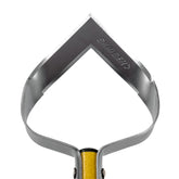Skidger front view showing full 54-inch handle and V-blade for efficient weeding