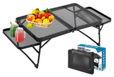 SKIKEN front view open table showing wing panels and stable setup for cooking