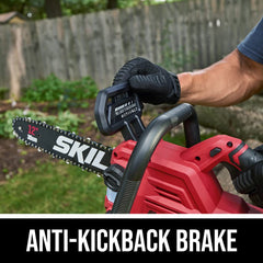 SKIL PWR CORE 20 4.0Ah battery mounted showing longer runtime advantage