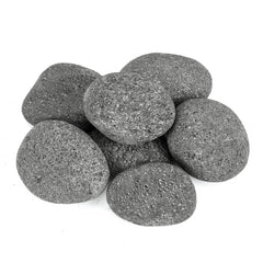 Skyflame front view of 10 lb bag showing natural lava rocks and size