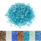 Skyflame front packaging showing 10LB aqua blue fire glass and bright color benefit