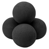 Skyflame front view of six-inch black spheres showcasing clean modern look and easy upgrade