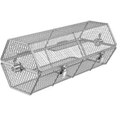 Skyflame front view of rotisserie basket showing durable build and benefit of secure cooking