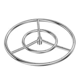 Skyflame front view of 18-inch burner ring showing clean flame distribution and durable design