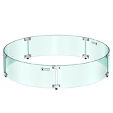 Skyflame front view of round glass wind guard showing full coverage and style benefit