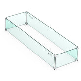 Skyflame front view wind guard showcasing clear tempered glass and refined look
