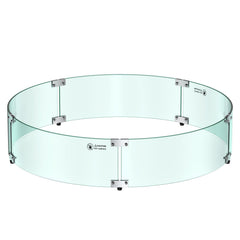 Skyflame front view of round glass wind guard showing full coverage and style benefit