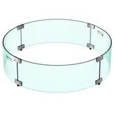 Skyflame front view of 24-inch glass guard showing clean profile and protection