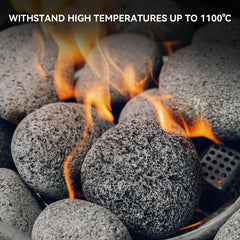Skyflame lava stones arranged in fire pit creating a natural look