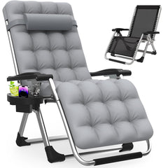 Slendor front view gray recliner showing full support and comfort