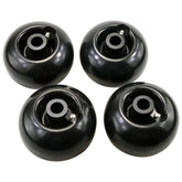 Slother front view of assembled wheels showing OEM fit for Kubota decks and easy replacement