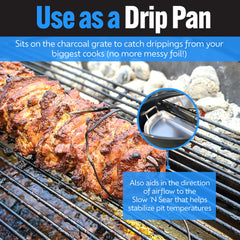 Slow 'N Sear griddle surface cooking eggs and veggies for versatile grilling