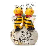 Smadeer bee statue front view showing sweet message and cheerful bees, brightening decor