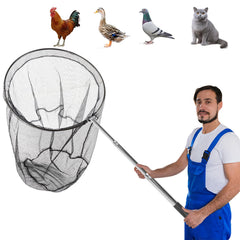 Smarkey front view of animal net showing full assembly and easy-grip handle