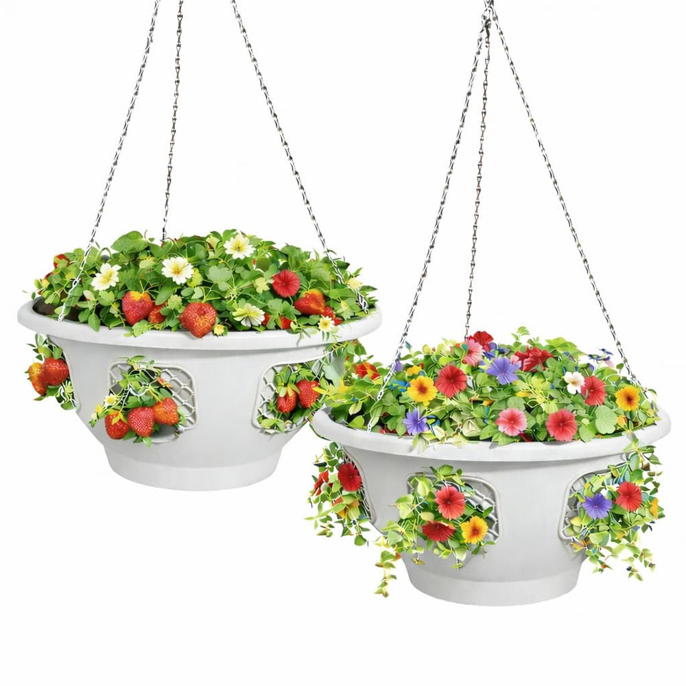 smart spring front view of hanging basket showing full planting area and curb appeal