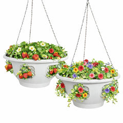 smart spring front view of hanging basket showing full planting area and curb appeal
