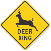 SmartSign front view showing deer crossing design and yellow visibility