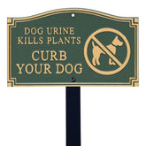 SmartSign front plaque showing bold 'Dog Urine Kills Plants' message for clear warnings