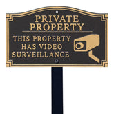 SmartSign front view of plaque showing clear surveillance message benefit