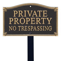 SmartSign front view of plaque showing bold Private Property lettering for clear deterrence