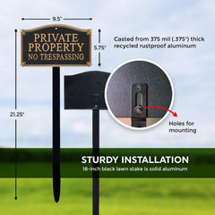 SmartSign 18-inch stake and hardware laid out for quick installation and secure mounting