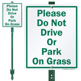 SmartSign front view showing clear no-drive-or-park message and durability