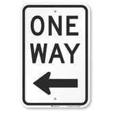 SmartSign front view showing clear one way left arrow improving directional clarity