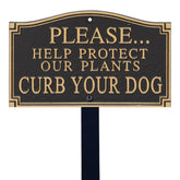 SmartSign front view of black and gold plaque showing clear message and curb appeal