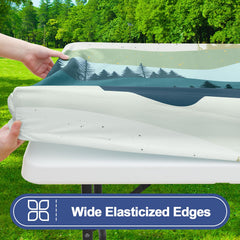 Smiry bench closeup showing elastic edge and secure non-slip benefit