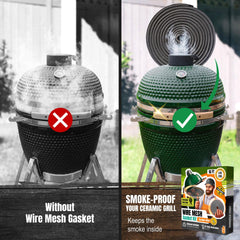 Smoker Chef gasket installed on Big Green Egg lid improving seal efficiency