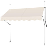 SMONTER front view full awning showing shade and coverage benefit