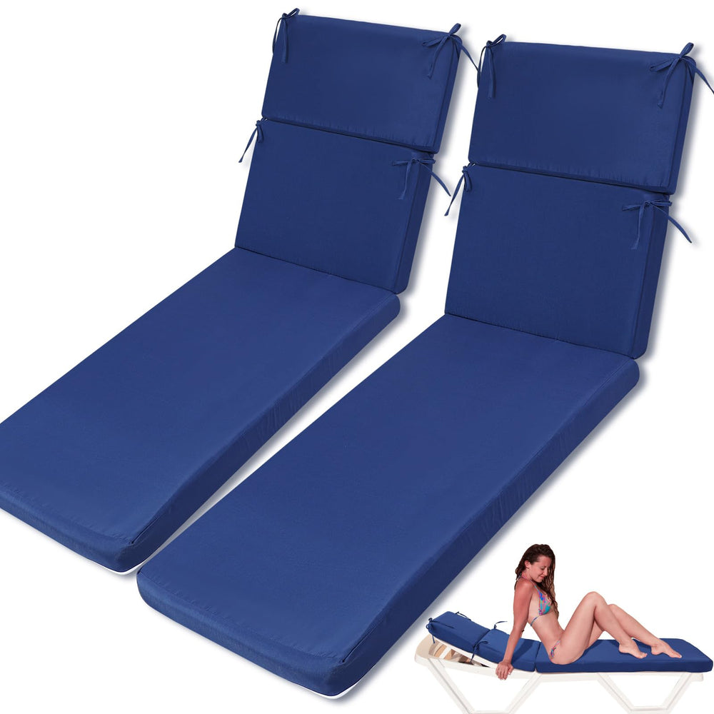 SmoothNovelty front view of dark blue chaise cushions showing full shape and color benefit