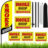 SmoothNovelty feather flag front view showing bold colors and visibility