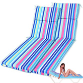 SmoothNovelty front view of blue-stripe chaise cushions showing fresh look and comfort benefits