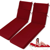 SmoothNovelty front view of brick red chaise cushion showing full-length coverage and comfort