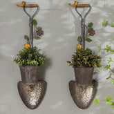 SMQLJXC front view of two-piece planter set showing rustic finish and shape benefits