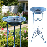 SMQLJXC front view of bird bath showing decorative bowl and stand, enhances garden appeal