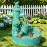 SMQLJXC front view of metal bird bath fountain showing durable styling and curb appeal